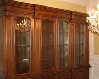 high-quality Breakfront Display/China  Cabinet - 90 1/2" tall, 114" wide, 17" deep  