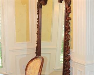 Large carved beveled mirror - 58" x 90" 