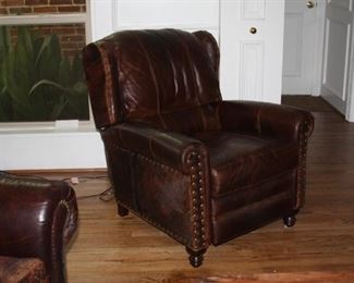 High quality leather recliner w/cowhide sides  