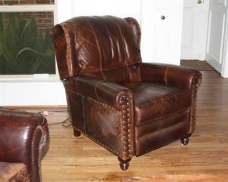 High quality leather recliner w/cowhide sides  
