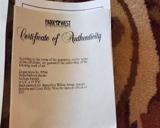 rare&nbsp; "Tom & Jerry"Hana/Barbera Gene Kelly signed autographed "Anchors Aweigh"&nbsp; limited edition Cell  numbered to 500.