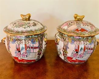 Famille Rose Ginger Pots