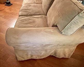 Full-Size Sofa with Cat Scratch Proof Couch Cover - GREAT shape 