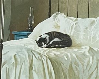 Lazy Afternoon (Cat Nap) by Zhen-Huan - Framed Print 