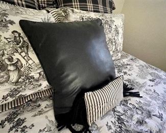 Custom-Made Queen Size Bedding  - Comforter, Bed Skirt, (6) Pillows (various sizes), (2) Window Treatments - $100 (some extra fabric) -Used in Guest Room -  Available for Pre-Sale