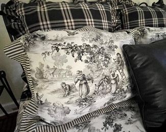 Custom-Made Queen Size Bedding  - Comforter, Bed Skirt, (6) Pillows (various sizes), (2) Window Treatments - $100 (some extra fabric) - Used in Guest Room - Available for Pre-Sale