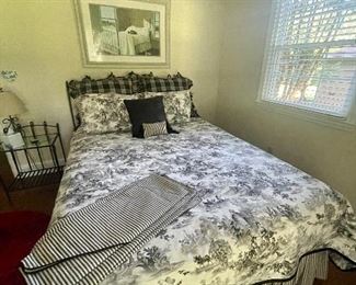 Custom-Made Queen Size Bedding  - Comforter, Bed Skirt, (6) Pillows (various sizes), (2) Window Treatments (some extra fabric) - Used in Guest Room 