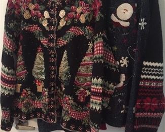 Christmas sweaters. 