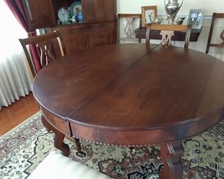Walnut 5 leg Dining Table 1859-65 (2 leaf)