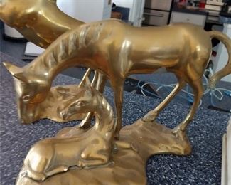 solid brass horses