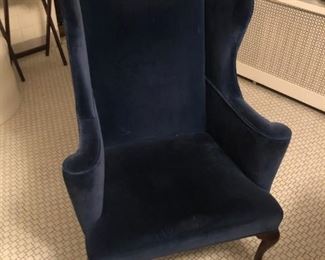 blue velvet chair
