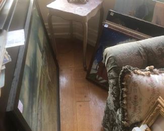 pink marble end table