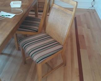 Rattan back chairs