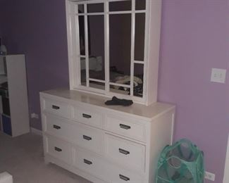 Girl's dresser with mirror storage