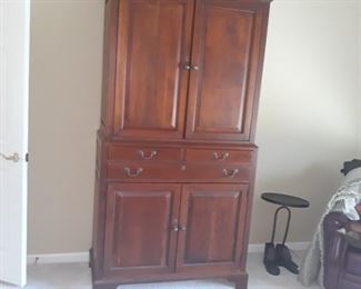 Matching armoire chest with drawers, two pieces