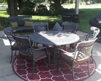 Sam patio set showing the six chair set