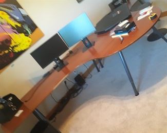 Large mid century modern desk for two people