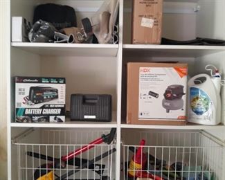 Battery charger and compressor