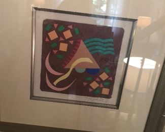 Rick Tunkel signed geometric abstract lithograph