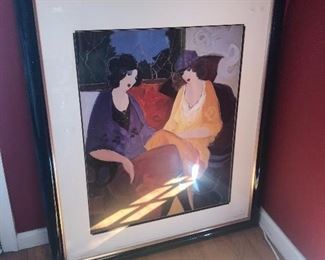 Itzchak Turkey lithograph; " Nicole and Chloe"