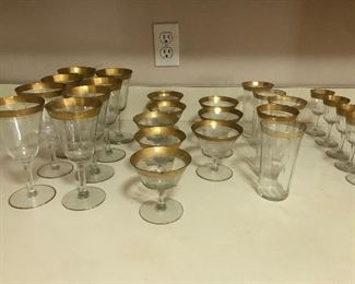 Antique "Wedding Band" crystal stemware