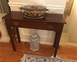 Chinese Chippendale style narrow console table