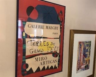 Mid century Miro gallery exhibition lithograph 