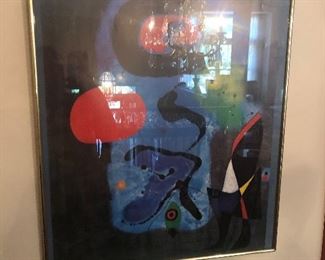 Mid Century Joan Miro lithograph; "The Red Sun"