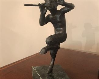 "Faun with Flute" bronze