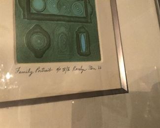 Pencil signed and numbered lithograph; Rosalyn Stern; "Family Portrait"