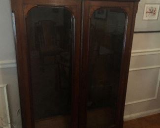 Antique English glass front bookcase