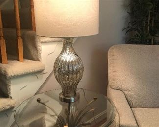 Contemporary designer mercury glass lamp