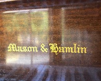 Mason and Hamlin mahogany baby grand piano 