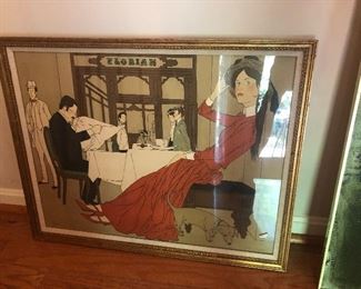 Mid century Art Deco style lithograph
