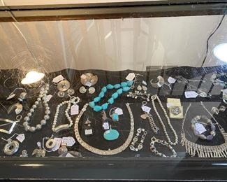 Signed sterling jewelry; Taxco; Turquoise 