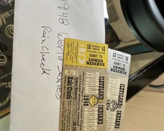 1948 World Series "Rain Check" tickets