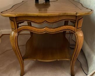 Pair of Provincial Side Tables with Parquet Tops