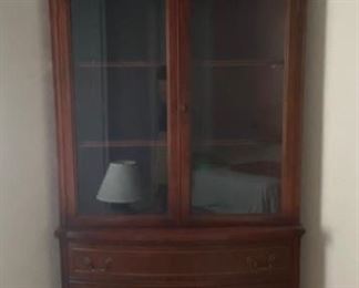 Mahogany Bow Front Corner Cabinet