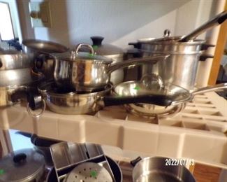 nice set of pots and pans