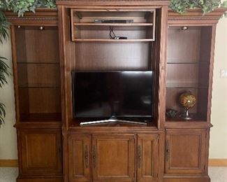 Entertainment unit 93"W x 86"H x 23"D, Smaller end units, 33.5"W x 16"D,  was $399, NOW $250