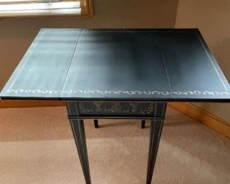 Black drop leaf when open, 30"L