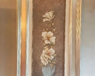 Floral picture with gold frame #1, 35" x 20",  $35