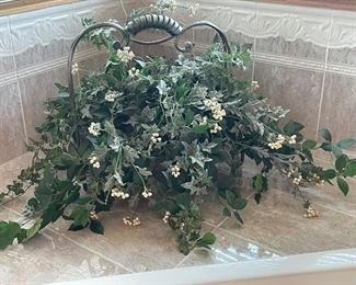 Large white floral greenery, 50"W x 25"H,  $34