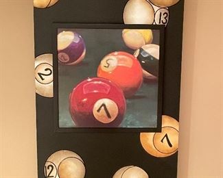 Pool ball pic #1, 30"H x 23"W,  was $40, NOW $28