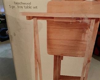 New In Box, set of 4 TV trays,  $45