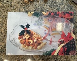 Mikasa divided glass Holiday dish, 12" x 8", was $6, NOW $3
