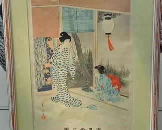 JAPANESSE WOOD BLOCK PRINT BY SHUNTIE YUAGARI