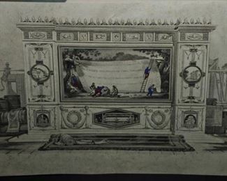 Engraving of carpets, tapestries and other furnishing objects executed in the manufacture of M.M. Chenavard in Paris