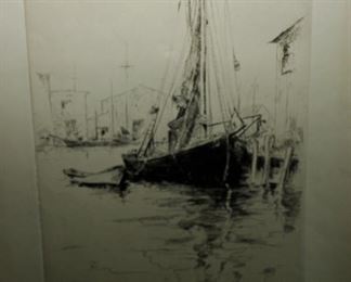 W. S. GARFIELD ETCHING ~ DRYING NETS GLOUCESTER