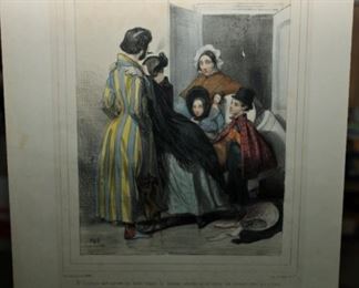 Antique print Les maris vengés